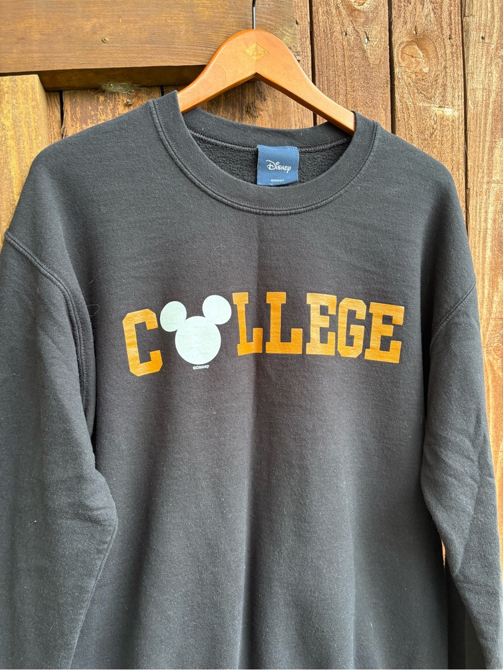 Disney College Spellout Black Crewneck Sweater - Picture 2 of 4